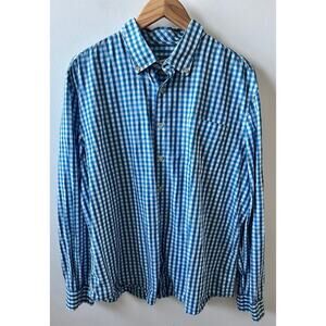 Johnnie-O men's button down shirt blue gingham men's size XL